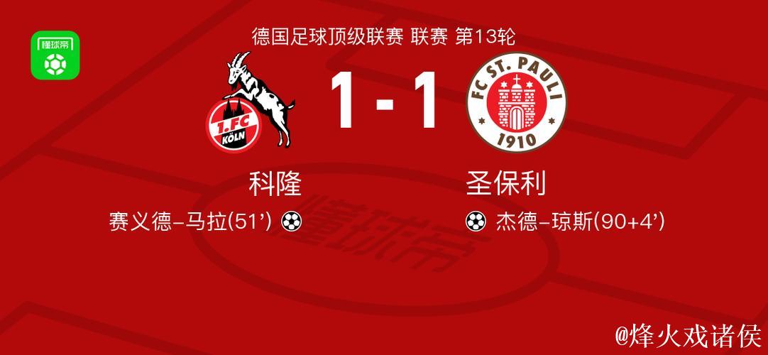 科隆1-1圣保利，赛义德-马拉破门，杰德-琼斯扳